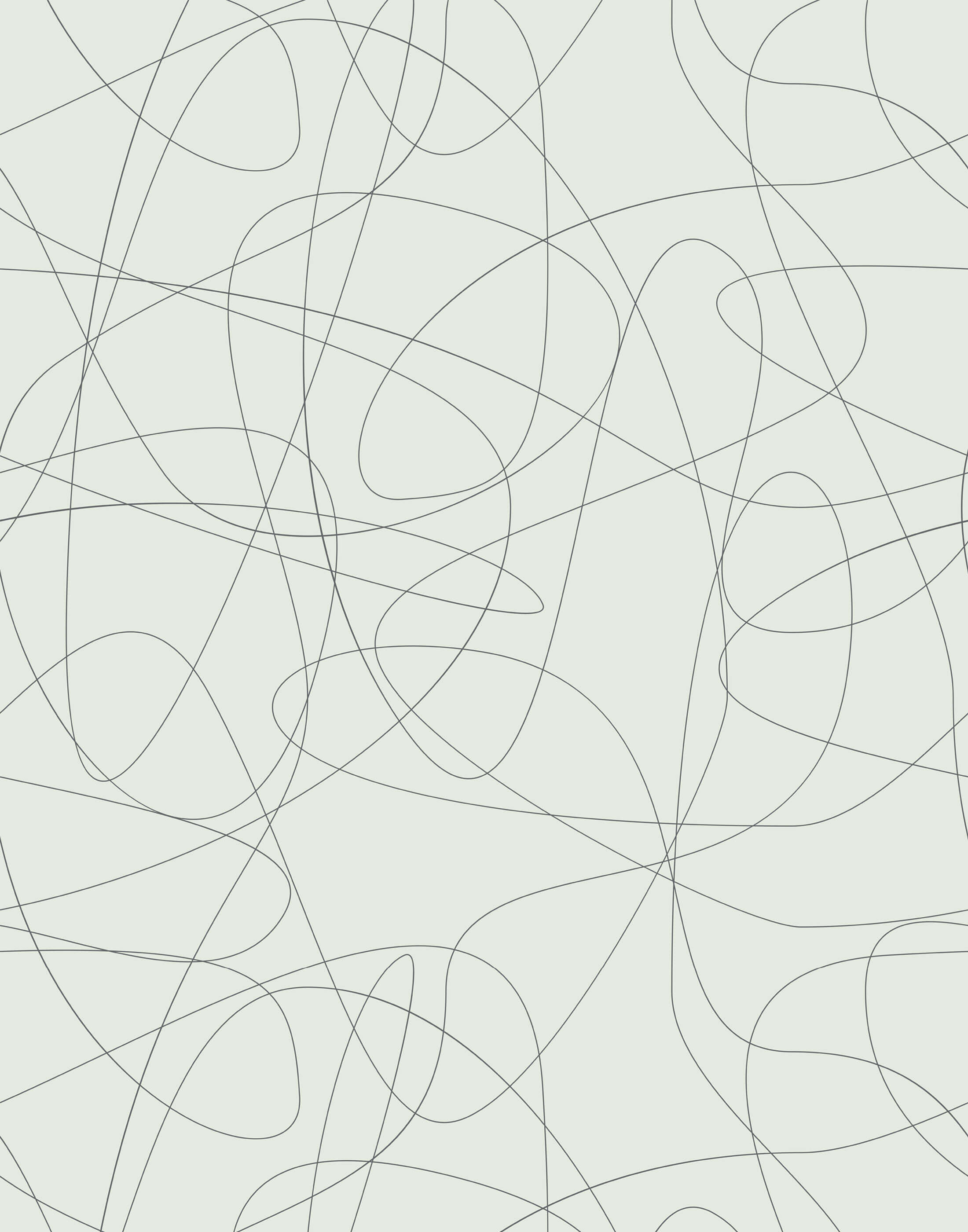 Abstract wallpaper Wander with light gray background and intricate black line art forming flowing organic shapes