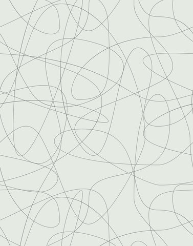 Abstract wallpaper Wander with light gray background and intricate black line art forming flowing organic shapes