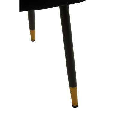 Black velvet dining chair legs with sleek gold tips part of the modern warren black velvet design