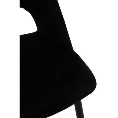 Black velvet warren dining chair with sleek modern design and plush upholstery for stylish dining rooms