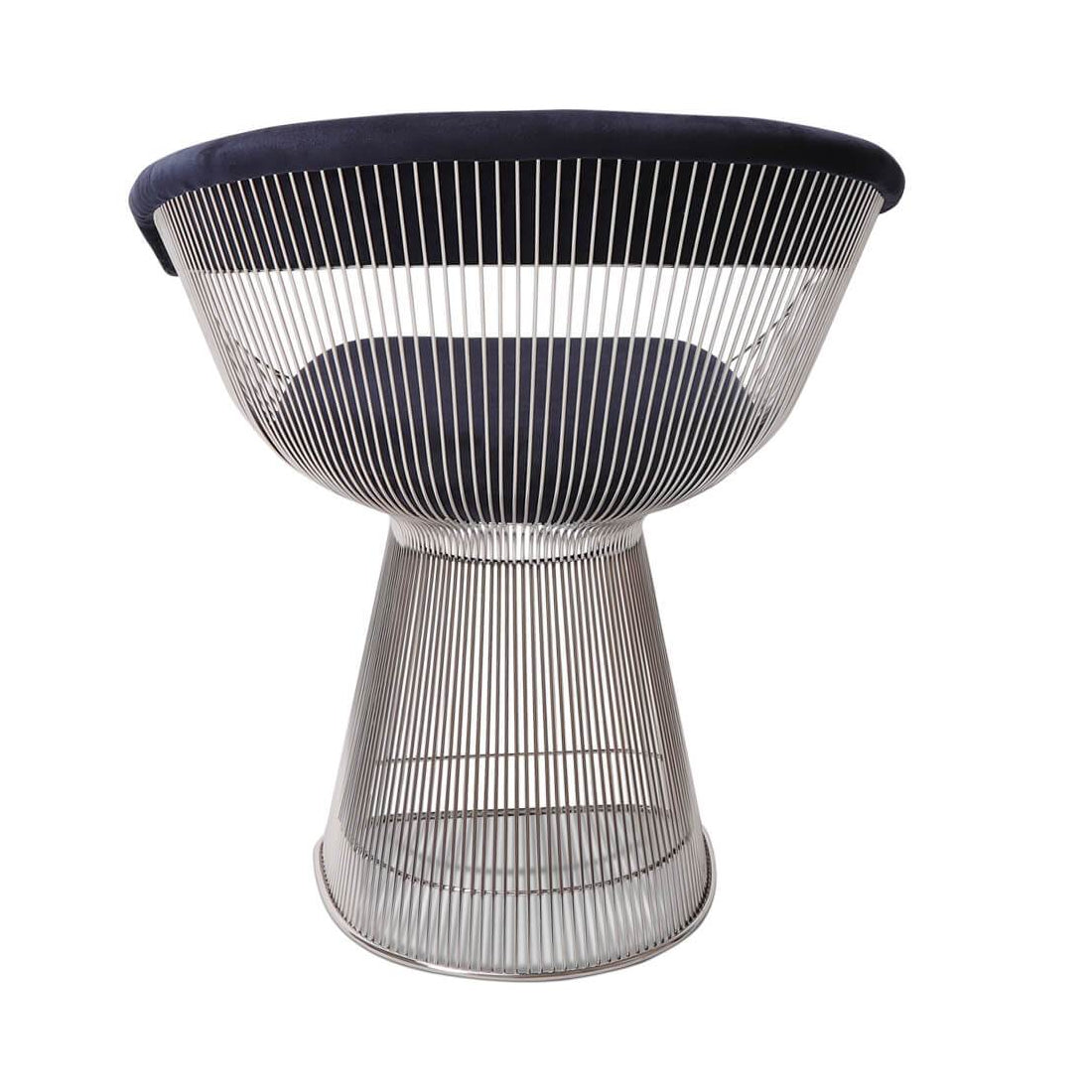 Warren Platner Dining Chair - Chrome Base, Dark Blue