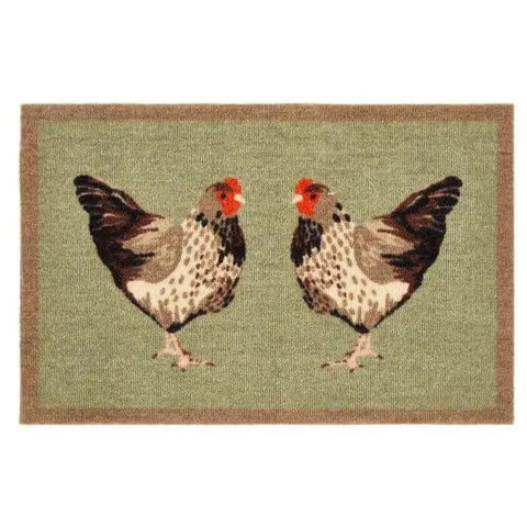 Washable Animal and Flower Themed Mats - My Chickens / 50X75 cm - Doormat