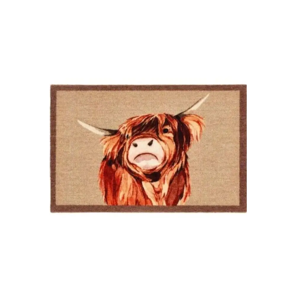 Washable Animal and Flower Themed Mats - My Highland Cow / 50X75 cm - Doormat
