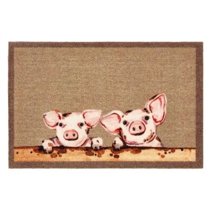 Washable Animal and Flower Themed Mats - My Piglets / 50X75 cm - Doormat