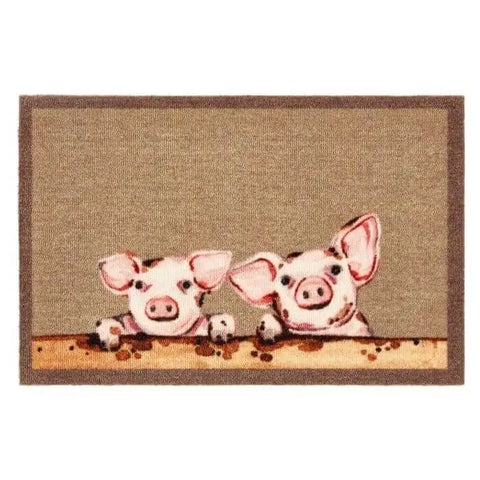 Washable Animal and Flower Themed Mats - My Piglets / 50X75 cm - Doormat