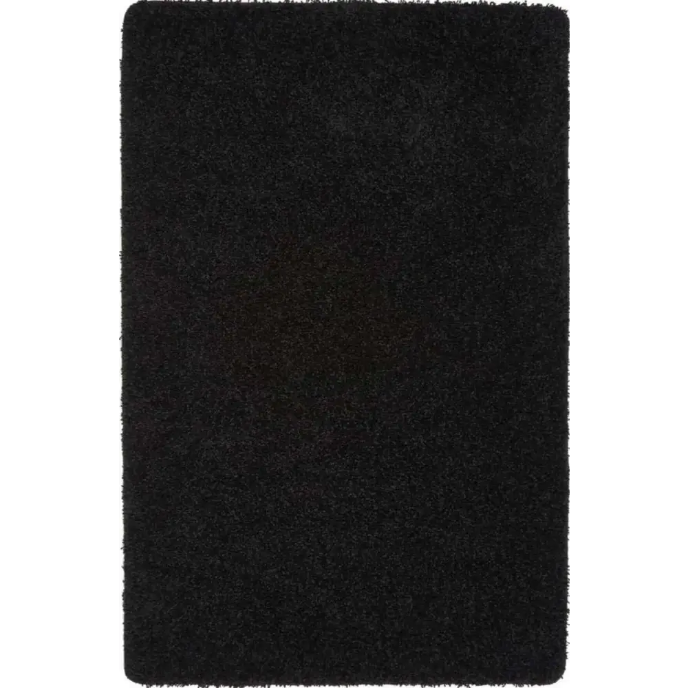 Washable Black Shaggy Rug - 60X100 cm - Rugs