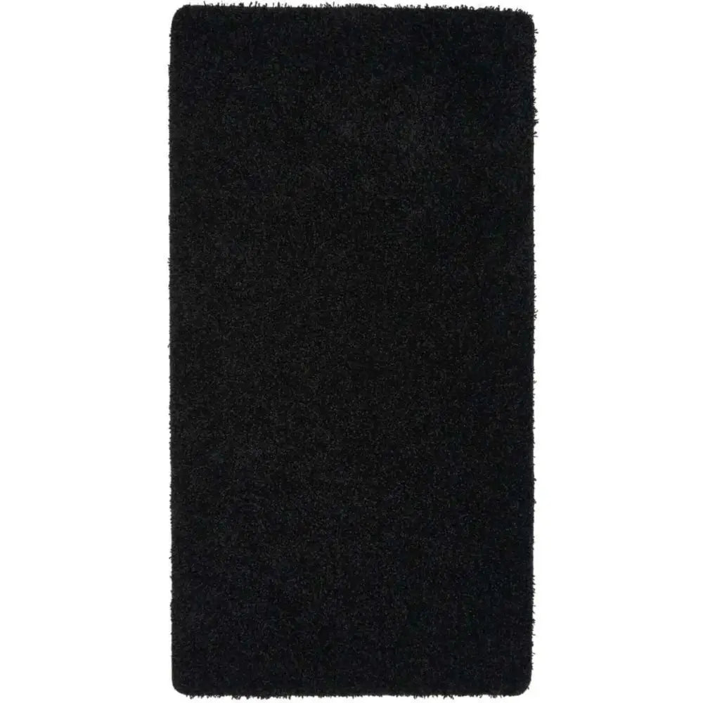 Washable Black Shaggy Rug - 67X150 cm - Rugs