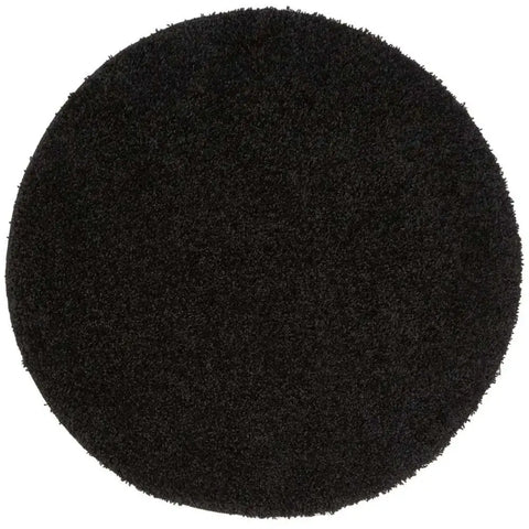 Washable Black Shaggy Rug - Ø 100 cm - Rugs