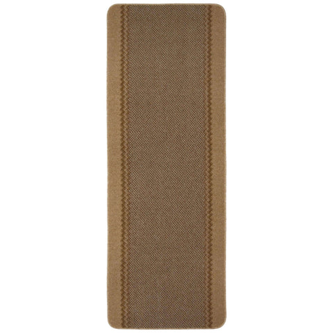 Brown woven washable bordered beige rug with textured central field and subtle striped borders perfect for any room