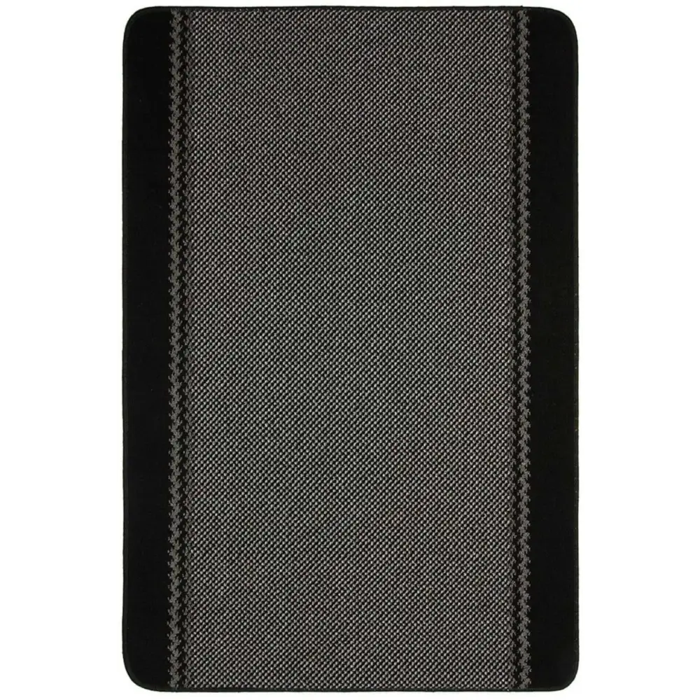 Washable Bordered Black Rug | 116Bl - 100X150 cm - Rugs