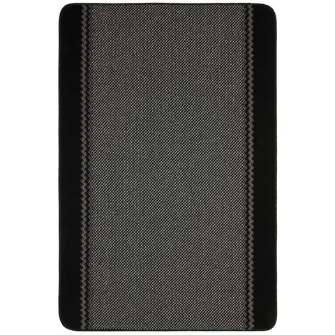 Washable Bordered Black Rug | 116Bl - 100X150 cm - Rugs