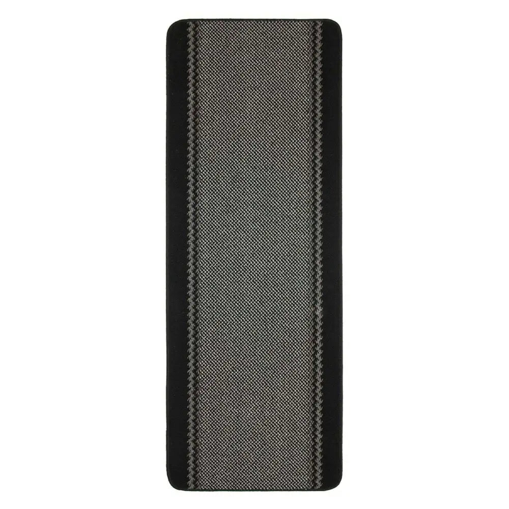 Washable Bordered Black Rug | 116Bl - 67X180 cm - Rugs