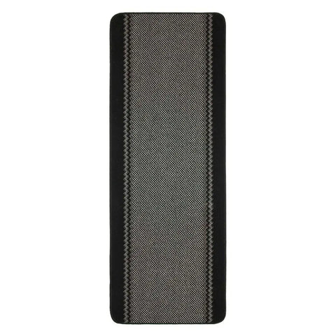 Washable Bordered Black Rug | 116Bl - 67X180 cm - Rugs