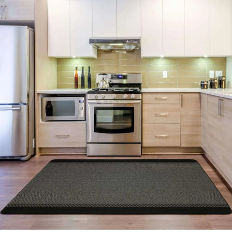 Washable Bordered Black Rug | 116Bl - Rugs