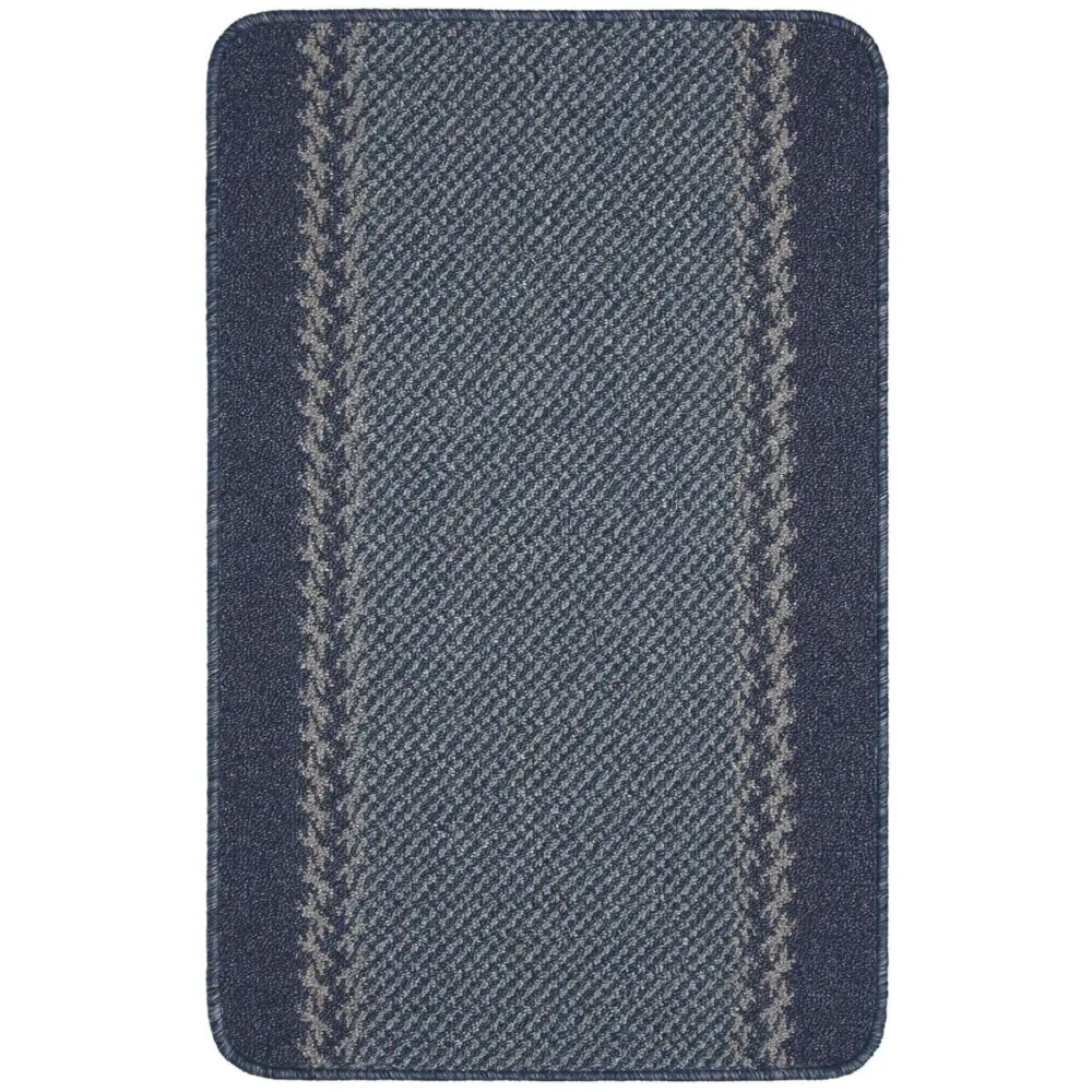 Washable Bordered Blue Rug | 116Blu - 50X80 cm - Rugs