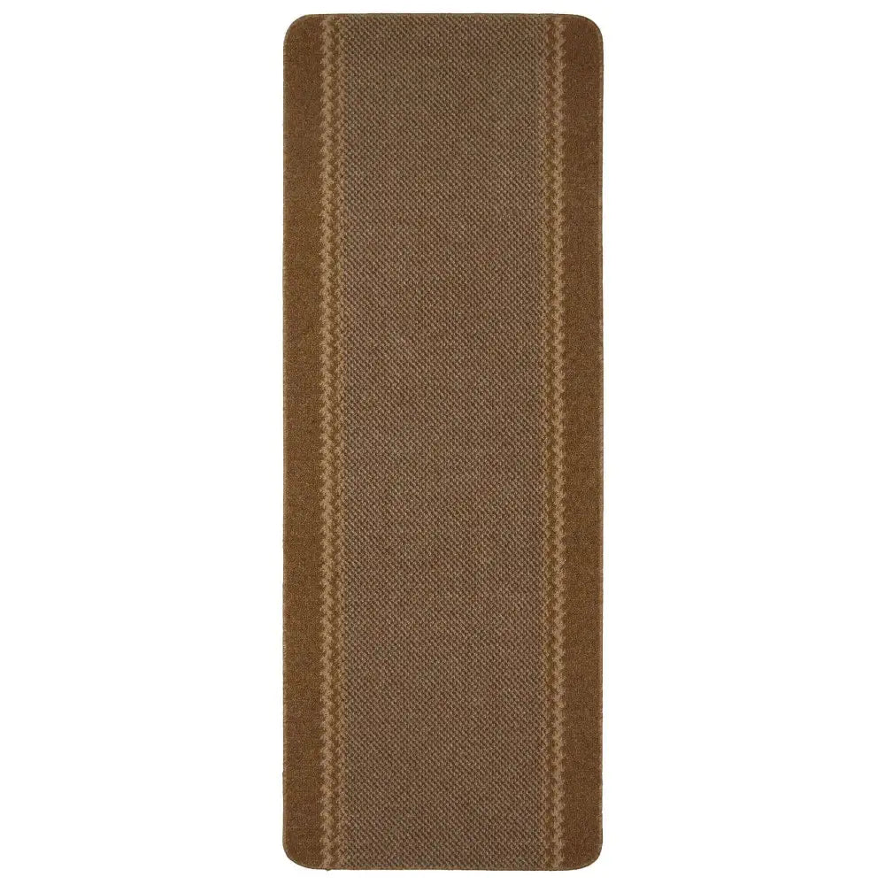 Washable Bordered Brown Rug | 116Br - 67X180 cm - Rugs