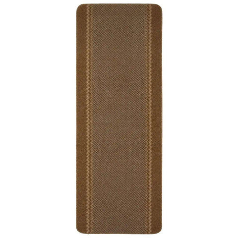 Washable Bordered Brown Rug | 116Br - 67X180 cm - Rugs