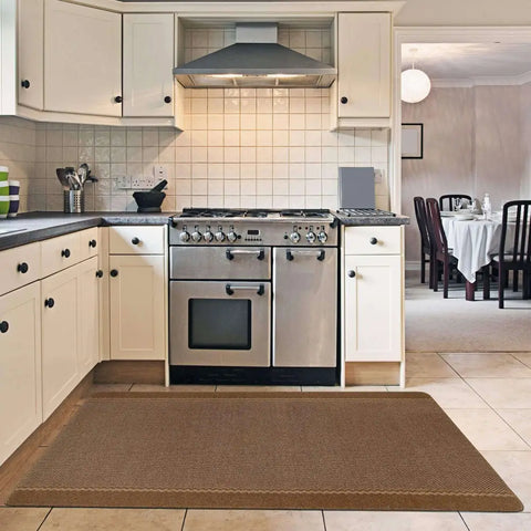 Washable Bordered Brown Rug | 116Br - Rugs