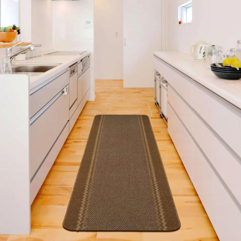 Washable Bordered Brown Rug | 116Br - Rugs