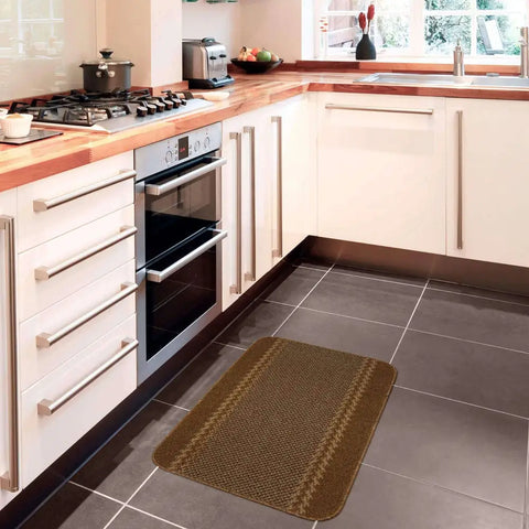 Washable Bordered Brown Rug | 116Br - Rugs