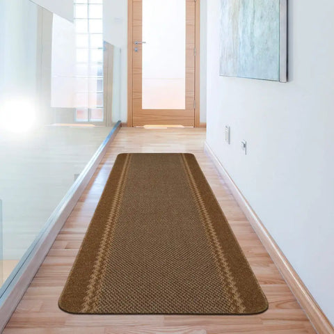 Washable Bordered Brown Rug | 116Br - Rugs