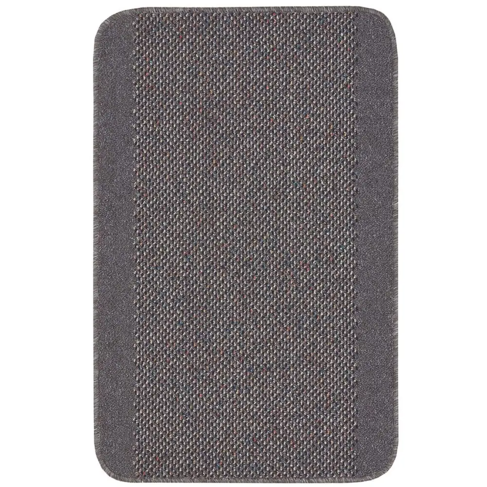 Washable Bordered Dark Grey Rug | 110D - 57X90 cm - Rugs