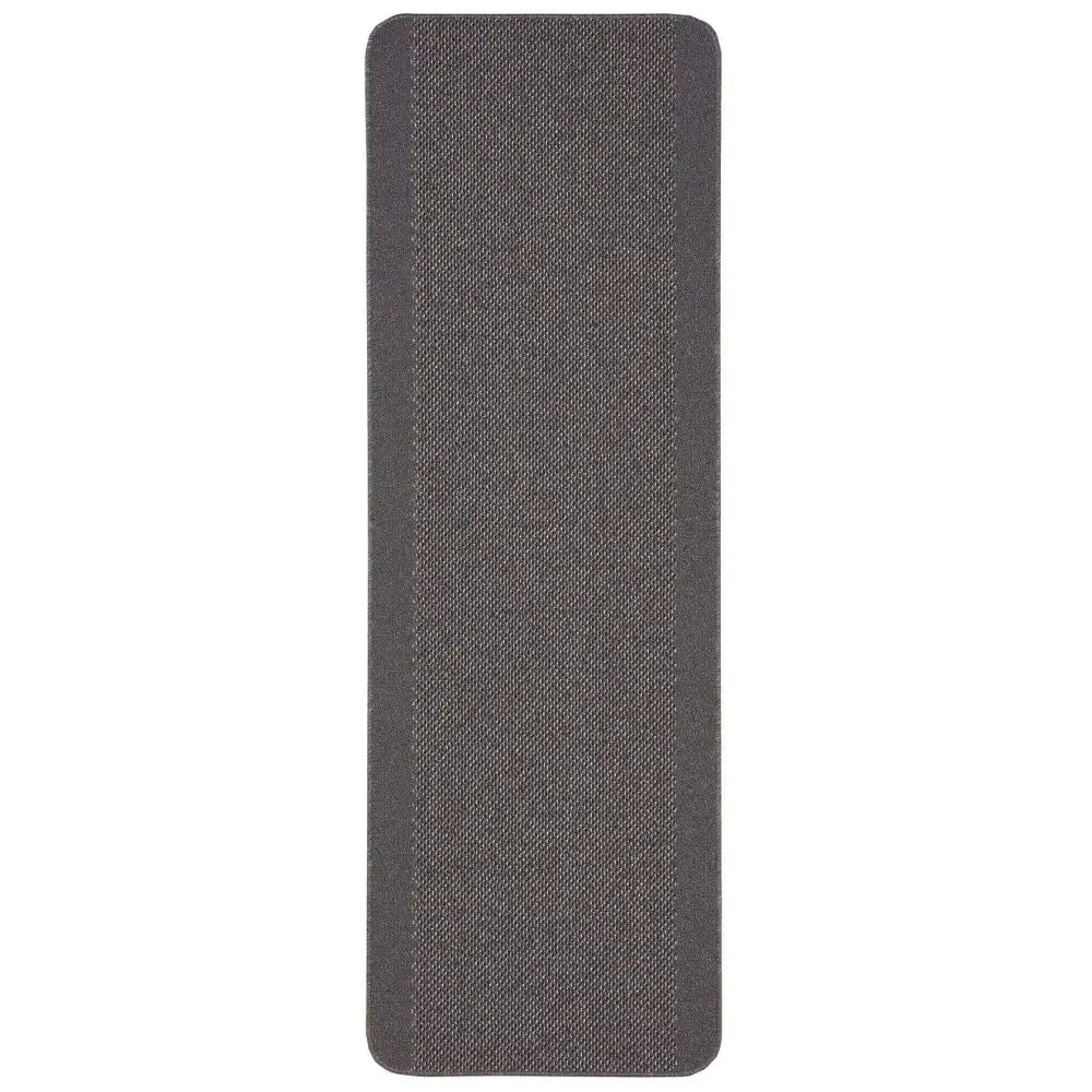 Washable Bordered Dark Grey Rug | 110D - 67X200 cm - Rugs
