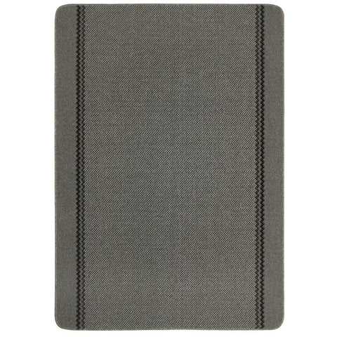 Washable Bordered Dark Grey Rug | 116D - 133X190 cm - Rugs
