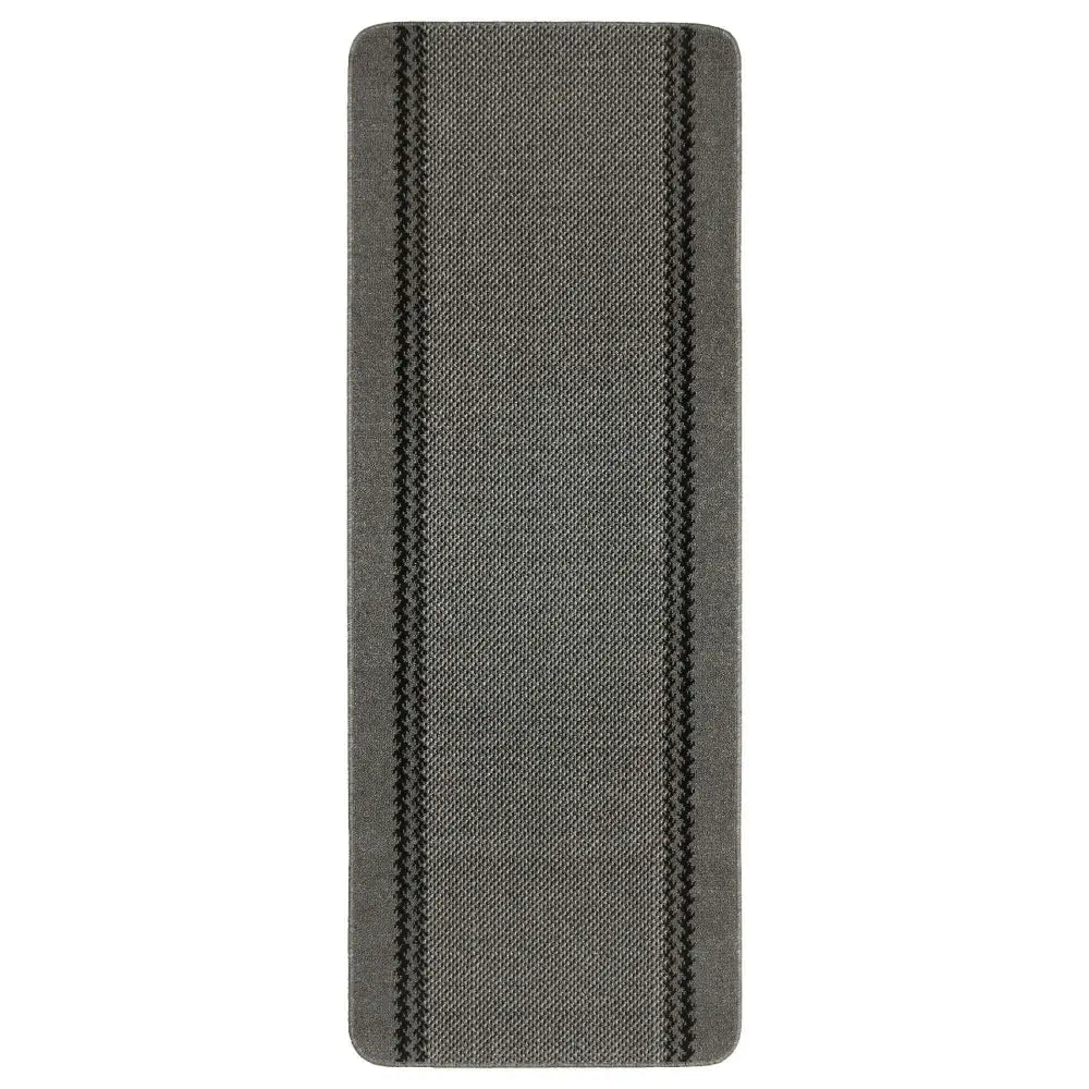 Washable Bordered Dark Grey Rug | 116D - 67X180 cm - Rugs