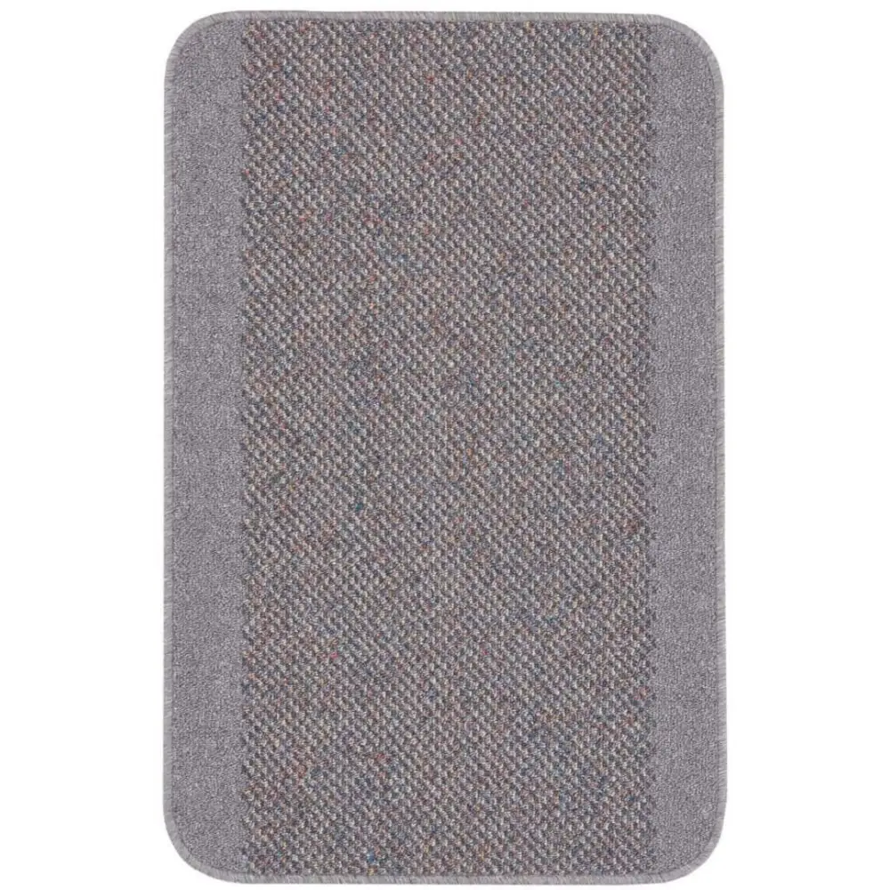 Washable Bordered Silver Grey Rug| 110G - 57X90 cm - Rugs