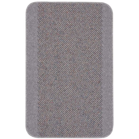 Washable Bordered Silver Grey Rug| 110G - 57X90 cm - Rugs