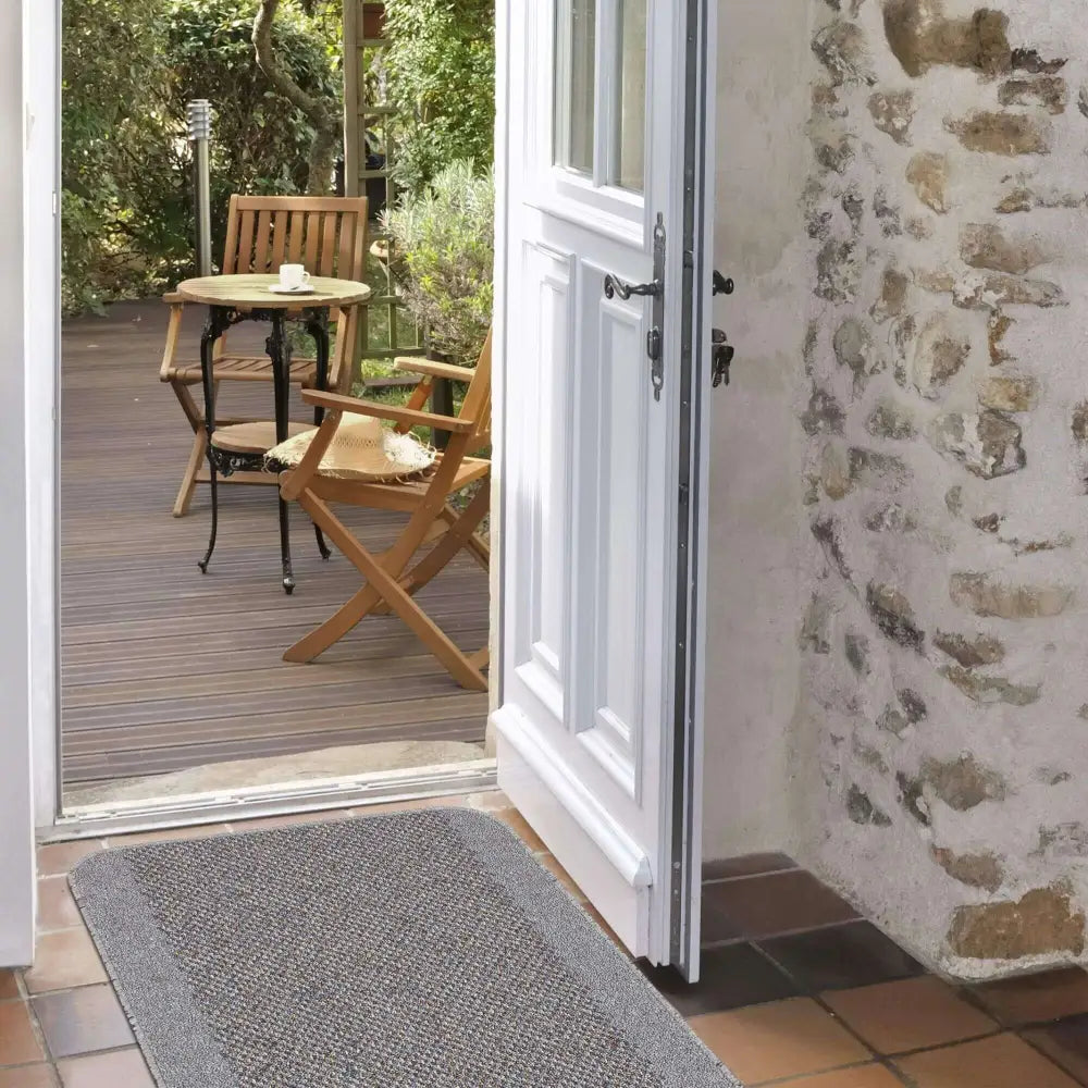 Washable Bordered Silver Grey Rug| 110G - Rugs