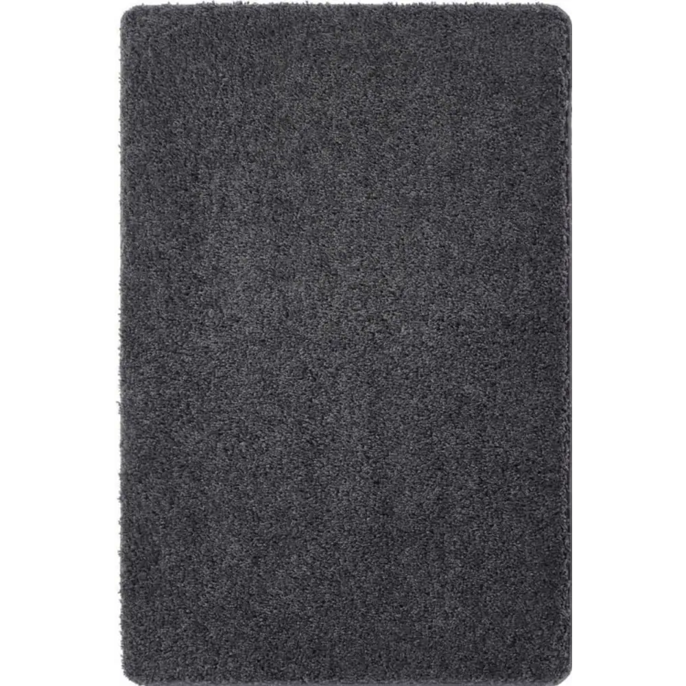 Washable Charcoal Shaggy Rug - 60X100 cm - Rugs