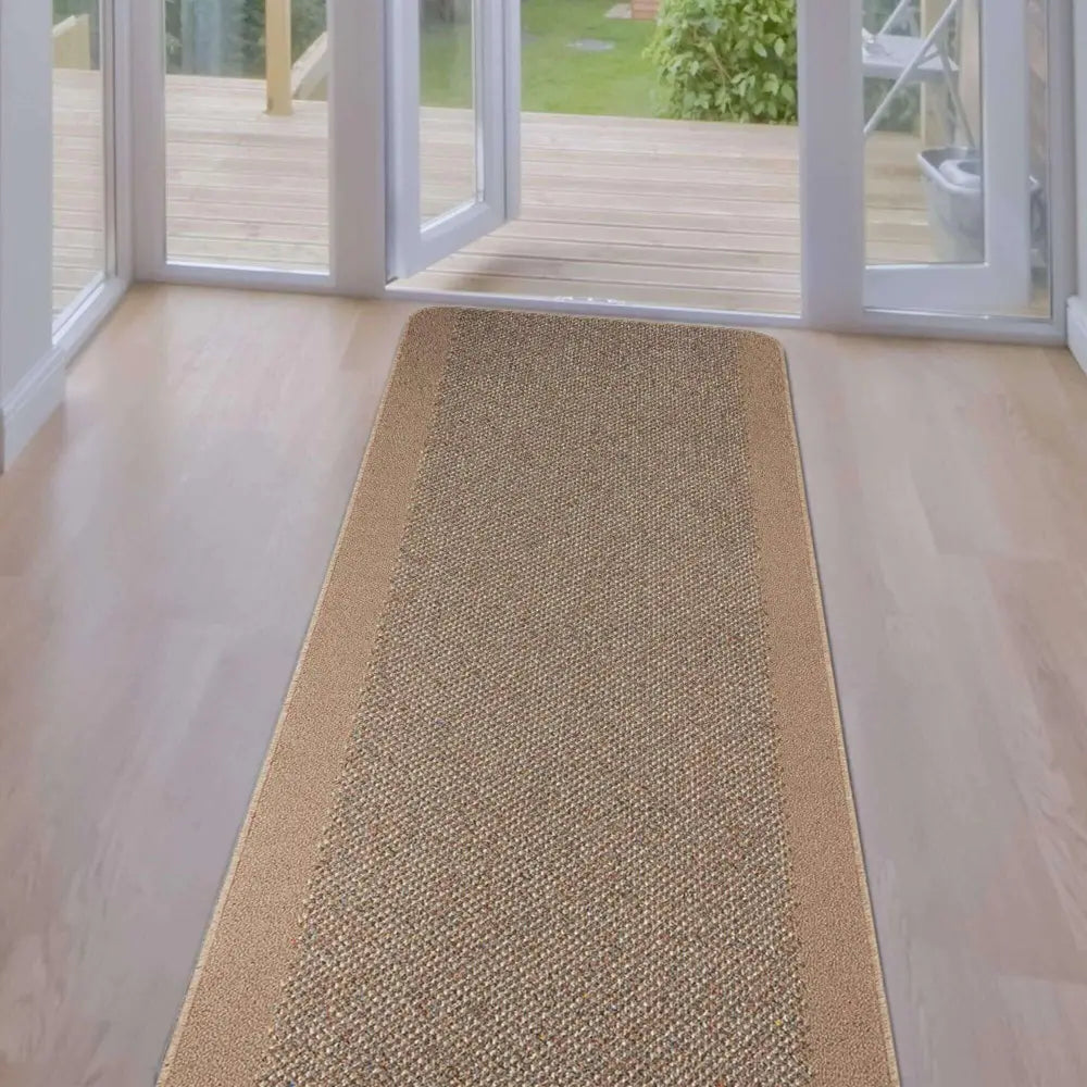 Washable Designer Bordered Beige Rug | 110B - Rugs