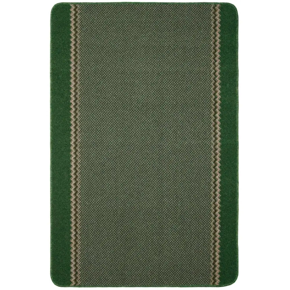 Washable Designer Bordered Green Rug | 116Gr - 100X150 cm - Rugs