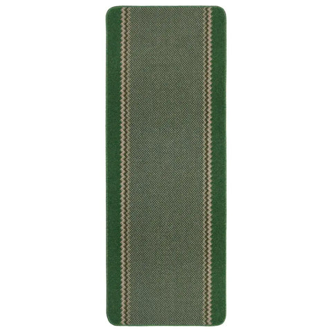 Washable Designer Bordered Green Rug | 116Gr - 67X180 cm - Rugs