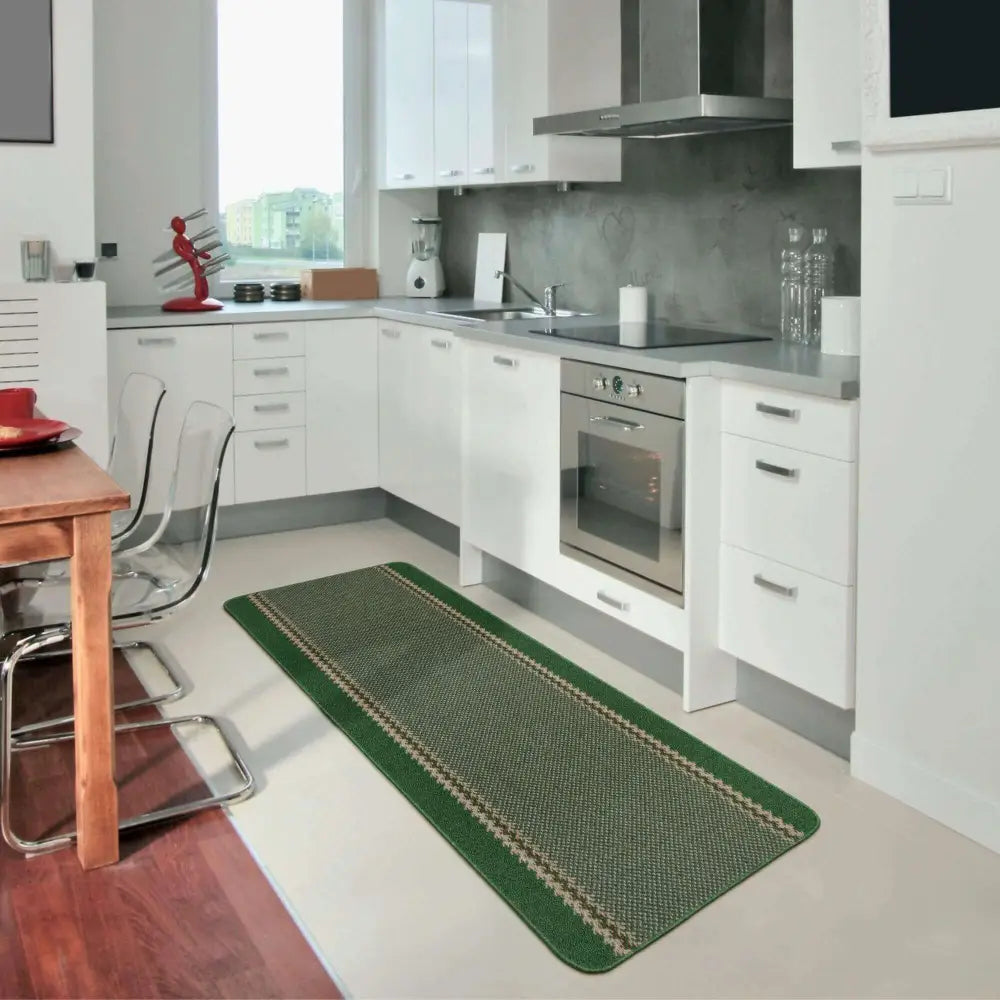 Washable Designer Bordered Green Rug | 116Gr - Rugs