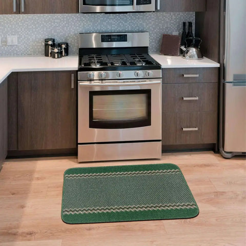 Washable Designer Bordered Green Rug | 116Gr - Rugs