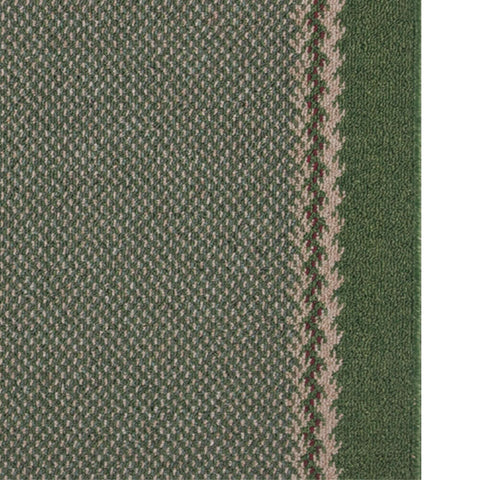 Washable designer bordered dark green rug with woven texture and pink red decorative border, perfect for any space