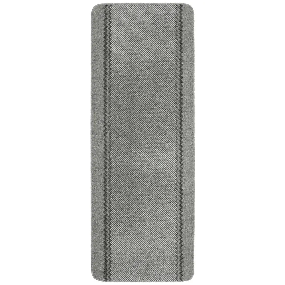 Washable Designer Bordered Grey Rug | 116G - 67X180 cm - Rugs
