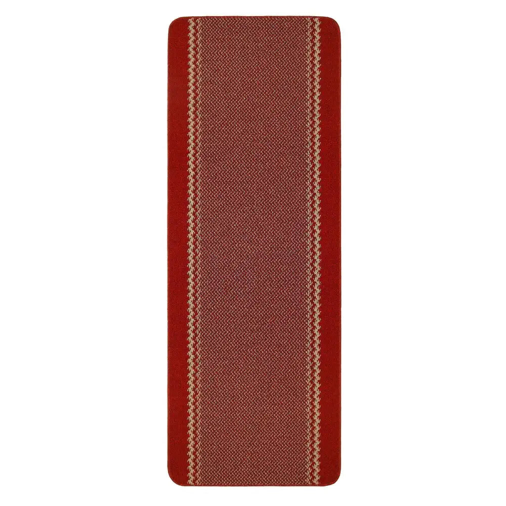 Washable Designer Bordered Red Rug | 116R - 67X180 cm - Rugs