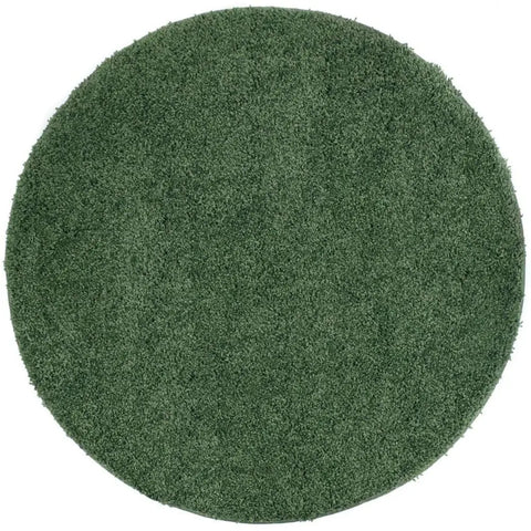 Washable Forest Green Shaggy Rug - Ø 100 cm - Rugs