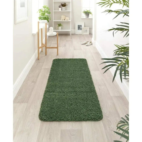 Washable Forest Green Shaggy Rug - Rugs