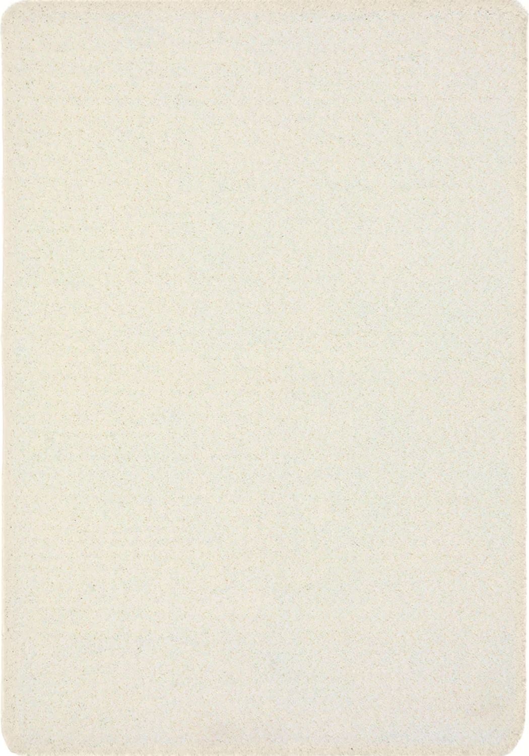 A plain off-white textured card showing the subtle grain of the washable ghost ivory shaggy rug material