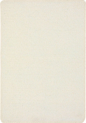 A plain off-white textured card showing the subtle grain of the washable ghost ivory shaggy rug material