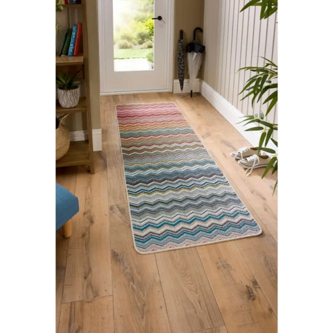 Washable Indoor Mat Stripe Design - ZigZag / 67X200 - Rugs