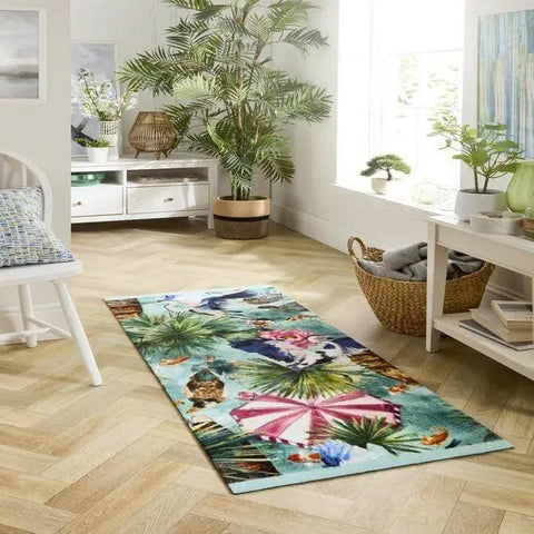 Washable Indoor Mat Tropical Design - Rugs