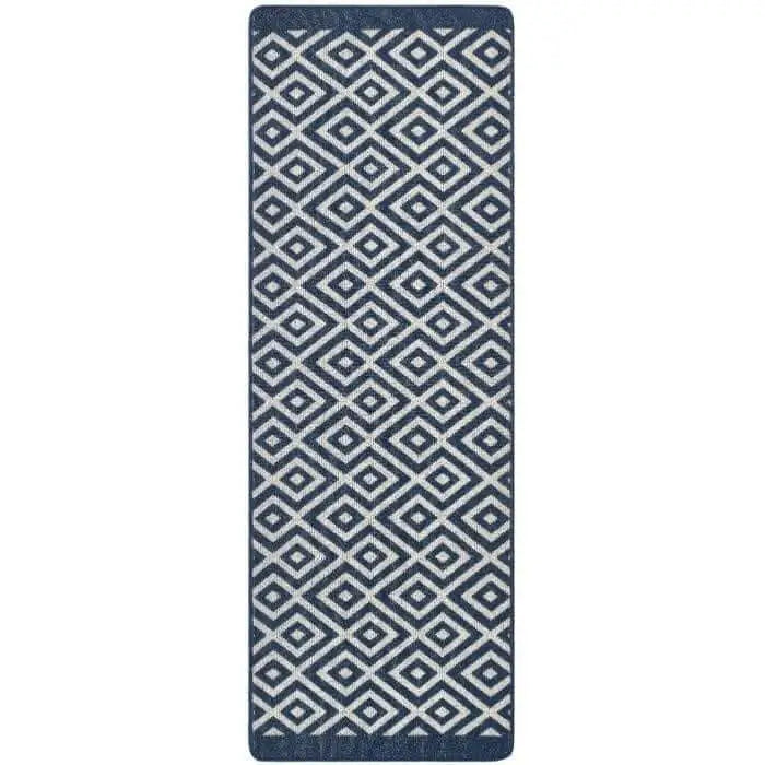Washable Mat and Runner Diamond - 67X200 cm / Blue - Rugs