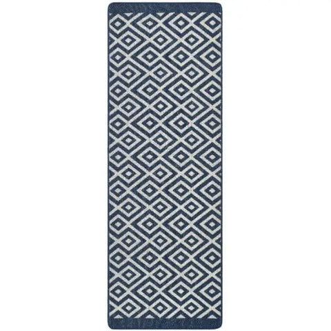 Washable Mat and Runner Diamond - 67X200 cm / Blue - Rugs