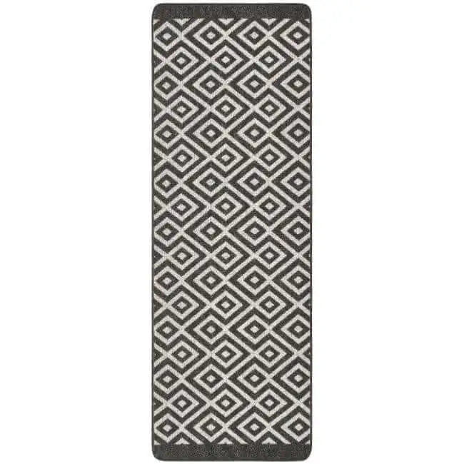 Washable Mat and Runner Diamond - 67X200 cm / Dark Grey - Rugs
